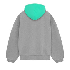 Ess. Nylon Fleece Hoodie 'Dark Heather Oatmeal Mint Leaf'