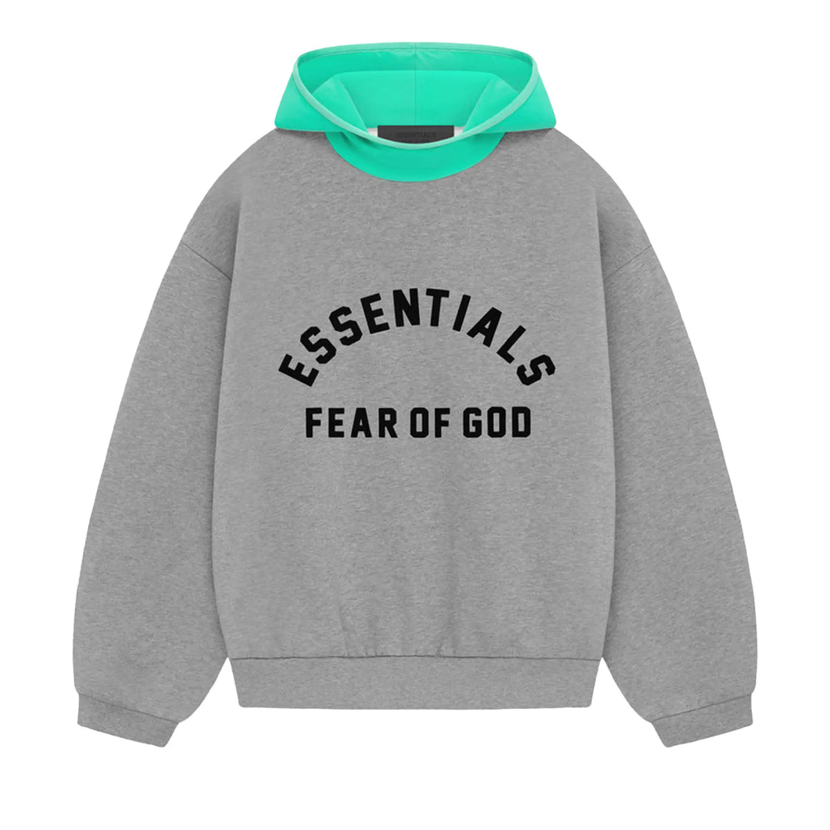 Ess. Nylon Fleece Hoodie 'Dark Heather Oatmeal Mint Leaf'
