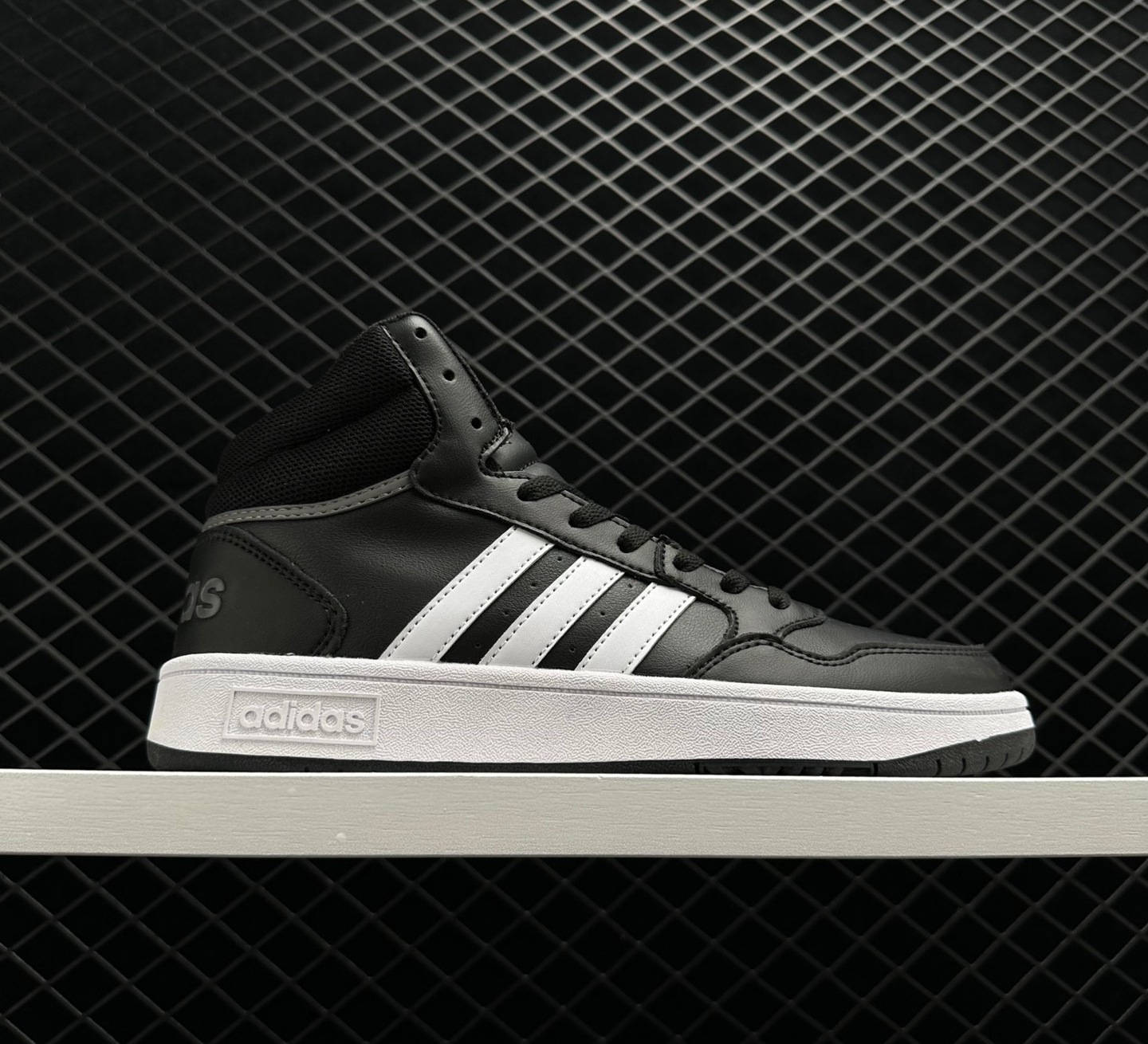 Adidas Hoops 3.0 Mid Vintage Shoes 'Core Black' GW3020 - Classic Style for Retro Sneaker Lovers