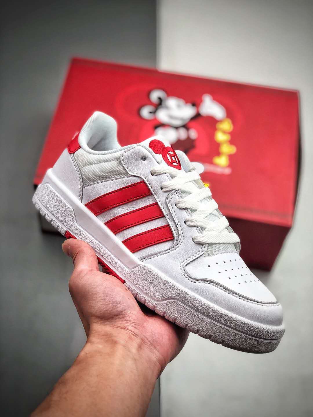 Adidas Neo Entrap Disney White Red FW7010: Vibrant and Playful Disney Collaboration