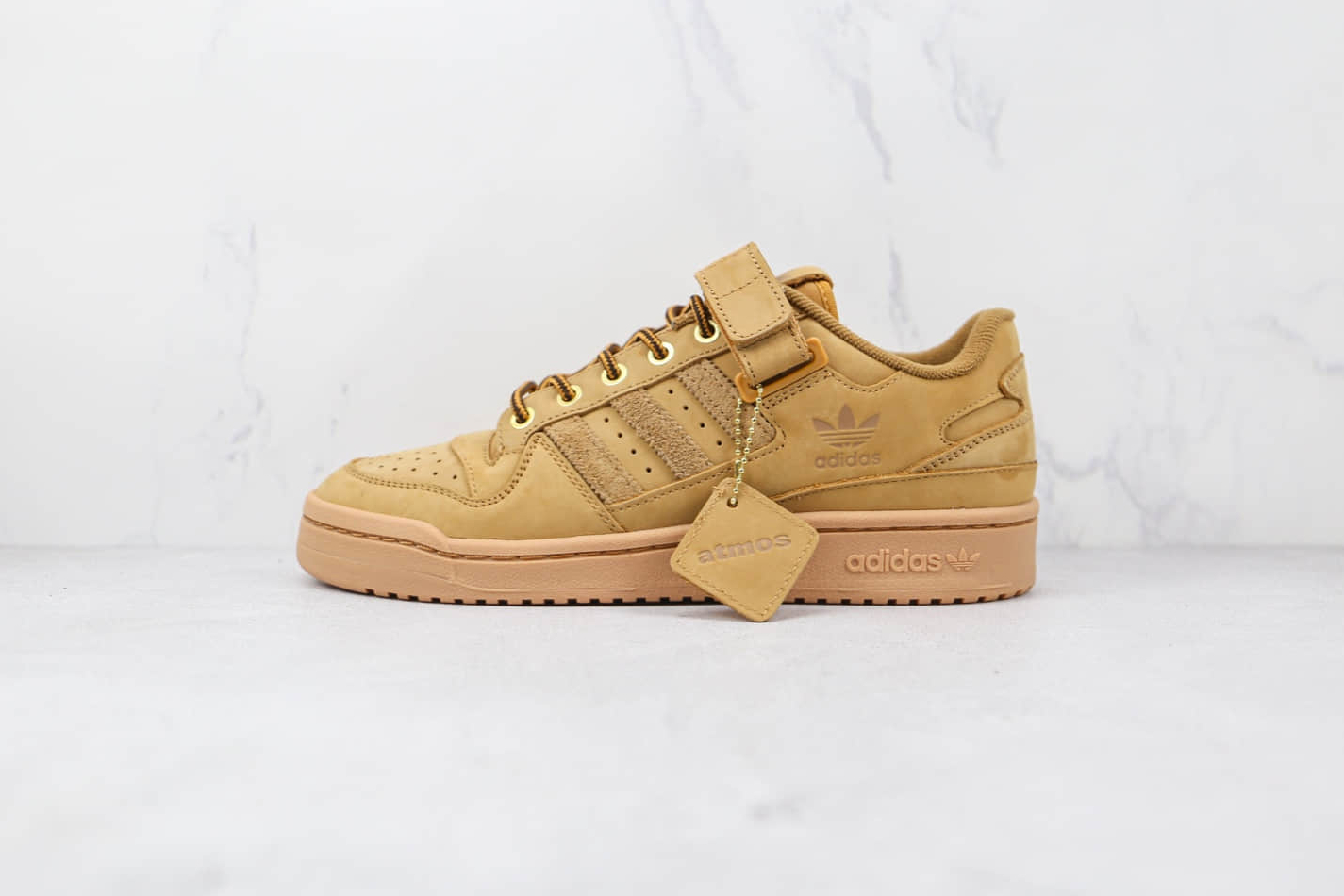 Atmos x Adidas Originals Forum Low Wheat Sneakers Brown Yellow GX3953 | Limited Edition Sneakers