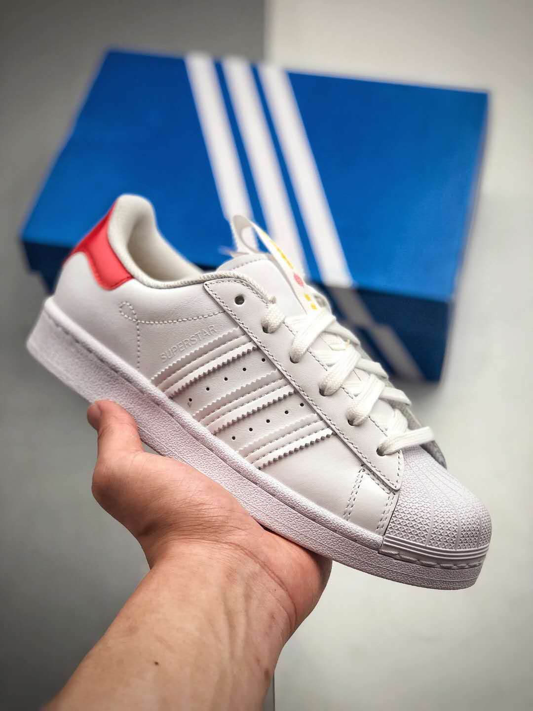 Adidas Superstar Beijing Retro Casual Skate Shoes Unisex White Red FW2854