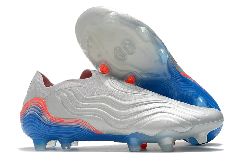 Adidas Copa Sense + Launch Edition FG Soccer Cleats - White/Blue/Solar Red - Top Quality Performance