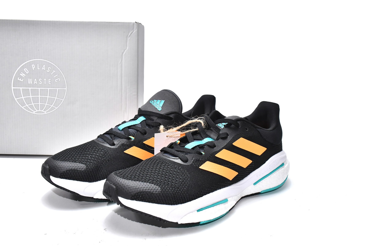 Adidas Solarglide 5 Black Flash Orange Mint Rush GX5469 - Stylish and Responsive Running Shoes