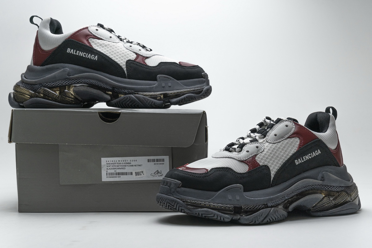 Balenciaga Triple S Black Brown Red 541624 W09O1 2268 - Stylish and Trendy Sneakers
