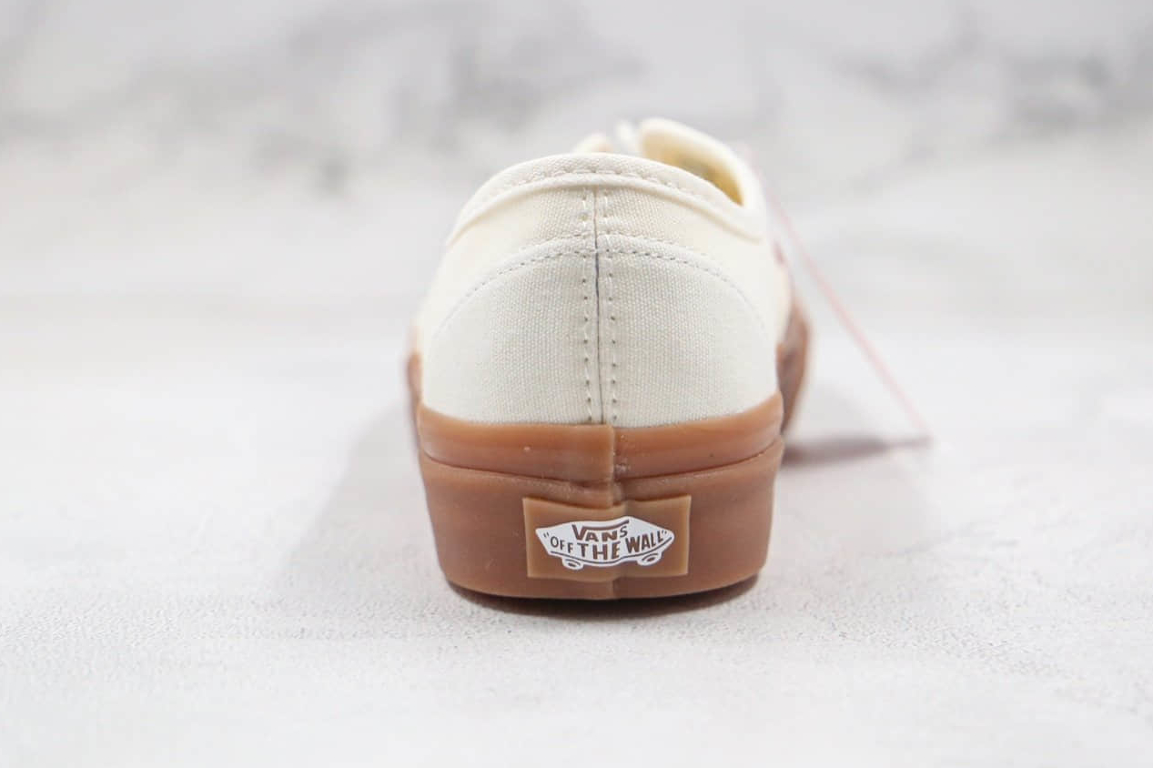 Vans Authentic Low Top Skate Shoes: Wear-Resistant Non-Slip Casuals (White Brown)