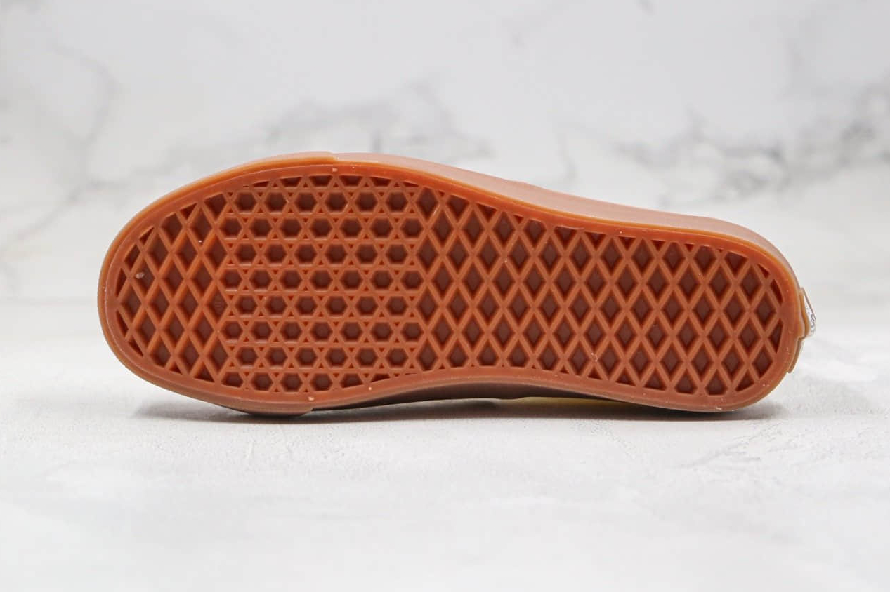 Vans Authentic Low Top Skate Shoes: Wear-Resistant Non-Slip Casuals (White Brown)
