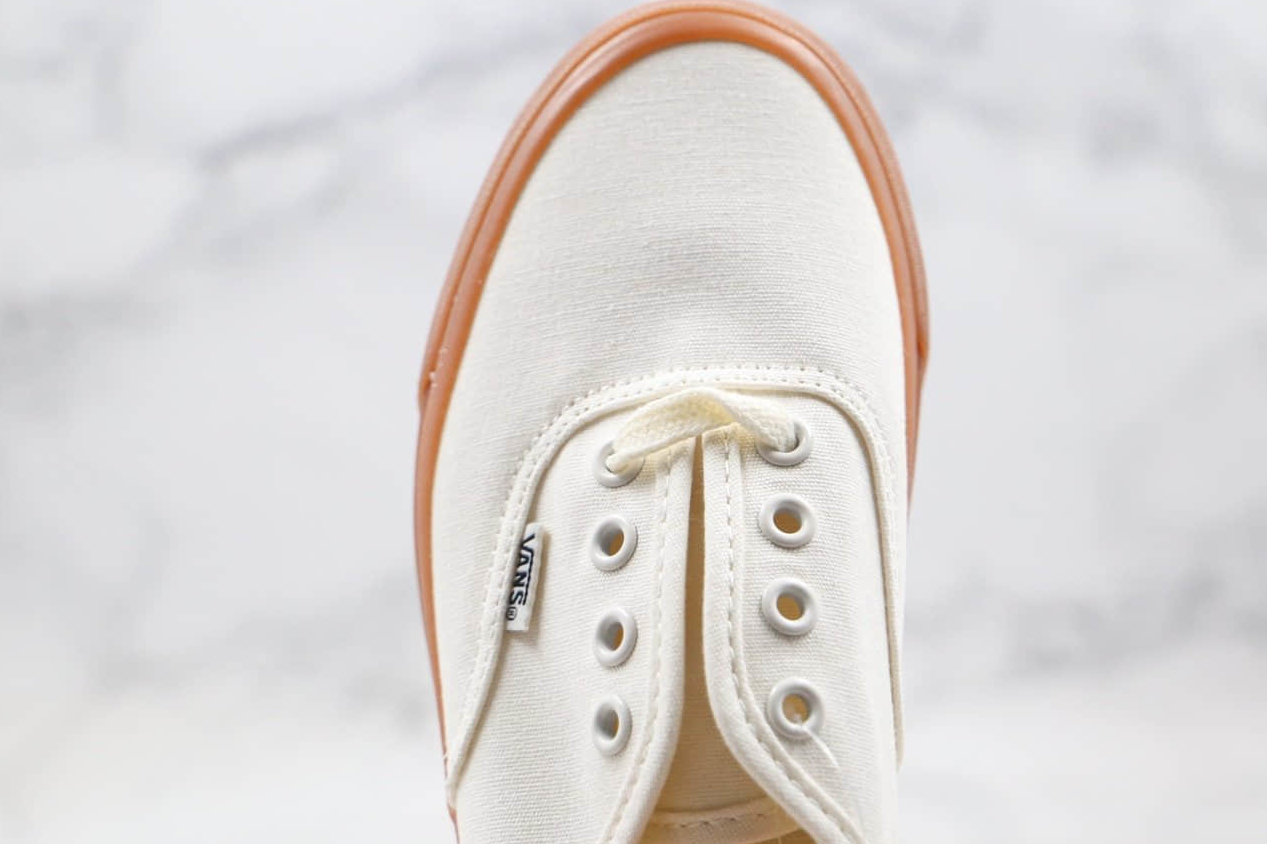 Vans Authentic Low Top Skate Shoes: Wear-Resistant Non-Slip Casuals (White Brown)