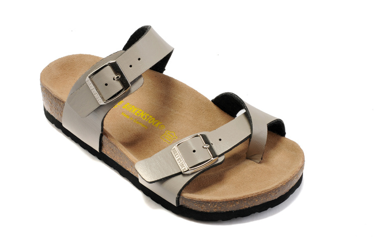 Shop Birkenstock Mayari Light Grey Leather Sandals - Comfortable & Stylish Footwear