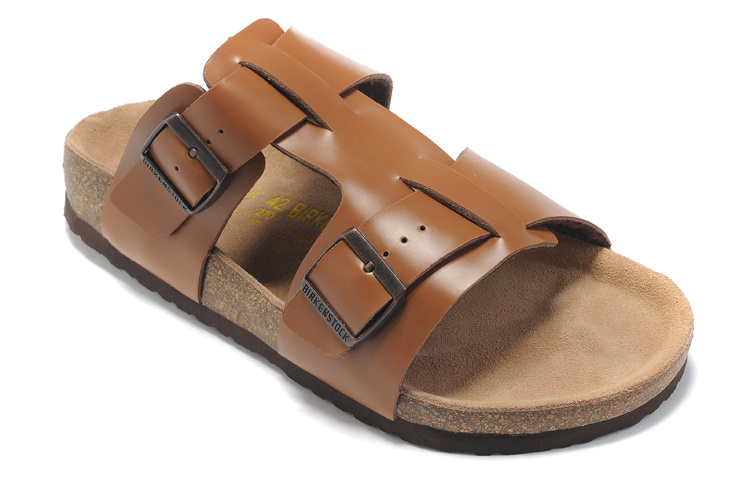 Shop Birkenstock Riva Dark Orange Leather Sandals - Comfy & Stylish Footwear