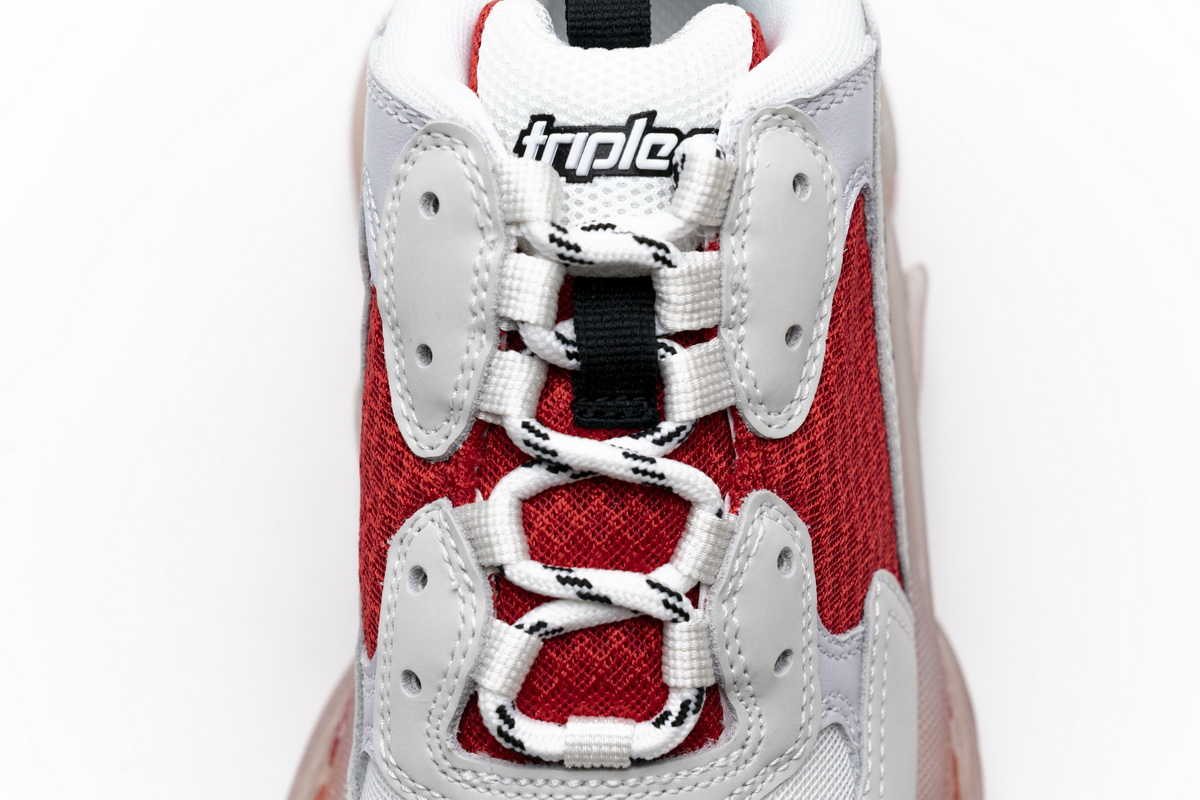 Balenciaga Triple S White Red 544351 W09E1 4552 - Stylish and Trendy Designer Sneakers